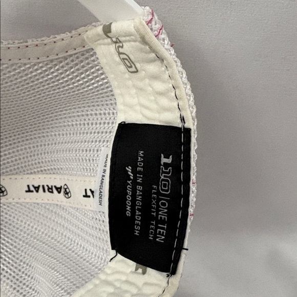 ARIAT Womens Gray Pink White Shield Logo Mesh Back Adjustable Cap 110 Flexfit - Picture 8 of 8